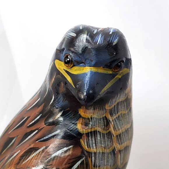 Vintage Action International Painted Stone Bird Figurine Falcon Hawk 5.25" tall - Picture 6 of 16
